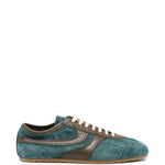 Sneakers in pelle con design a pannelli in verde 