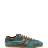 Sneakers in pelle con design a pannelli in verde 
