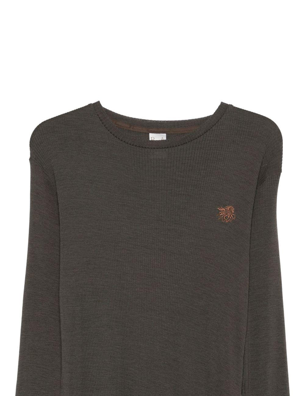 T-shirt a maniche lunghe in marrone Ranra - uomo 