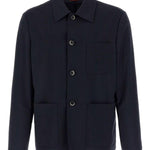 Giacca-camicia in lana blu navy Barena - uomo 