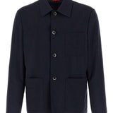 Giacca-camicia in lana blu navy Barena - uomo 