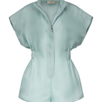 Tuta in seta racer in celeste Temily - donna 
