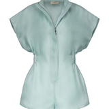 Tuta in seta racer in celeste Temily - donna 