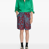 Shorts con stampa floreale piperi  in bordeaux 