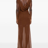 Abito con drappeggio in marrone Giuseppe Di Morabito - donna 