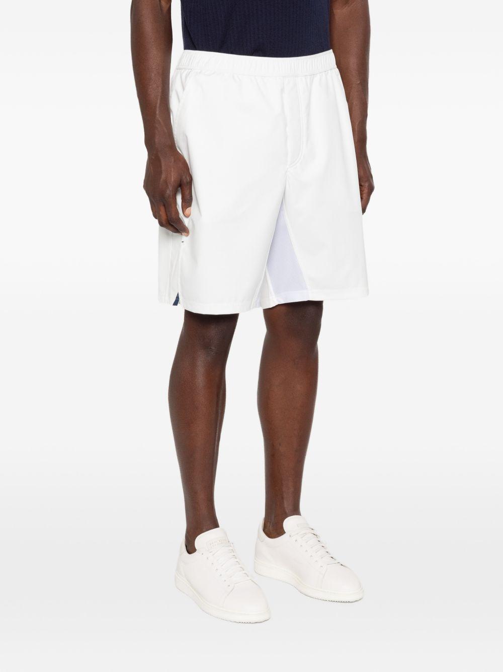 Pantaloncini con stampa logo in bianco Brunello cucinelli - uomo 