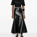 T-shirt con pannelli in raso con volant in nero Simone rocha - donna 