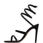 Sandali in velluto cleo in nero Rene caovilla - donna 