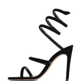 Sandali in velluto cleo in nero Rene caovilla - donna 