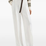 Pantaloni a gamba ampia in bianco Brunello cucinelli - donna 