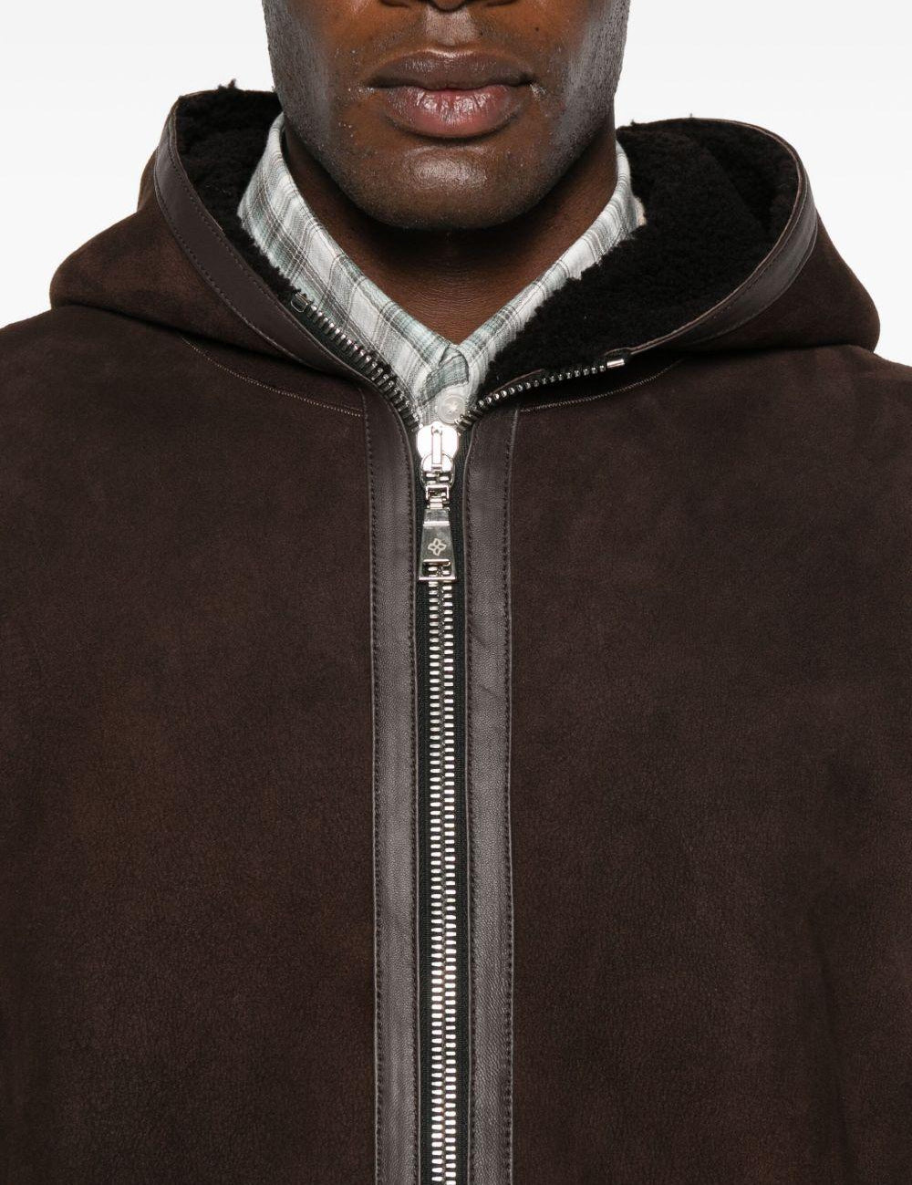 Cappotto con zip e cappuccio in marrone Tagliatore - uomo 