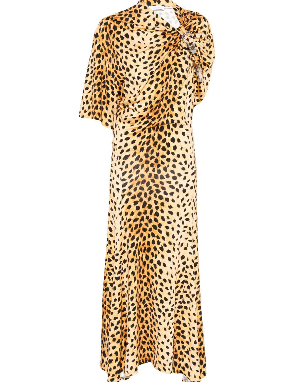 Abito lungo con stampa animalier Rabanne - donna 