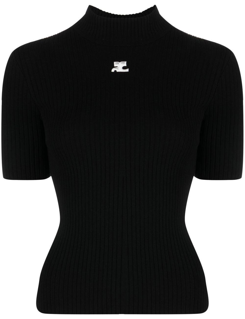 Top a collo alto in nero COURREGES - donna 