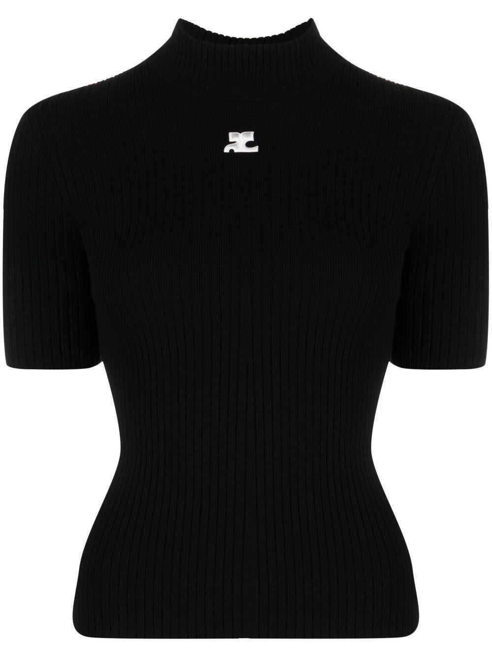 Top a collo alto in nero COURREGES - donna 