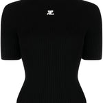 Top a collo alto in nero COURREGES - donna 