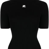 Top a collo alto in nero COURREGES - donna 