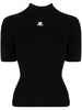 Top a collo alto in nero COURREGES - donna
