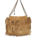 Borsa felming con frange in beige Tory burch - donna 