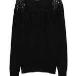 Maglione con bordo di pizzo in nero Ermanno scervino - donna 