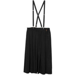 Gonna midi a pieghe con bretelle in nero COMME DES GARCONS BLACK - donna 