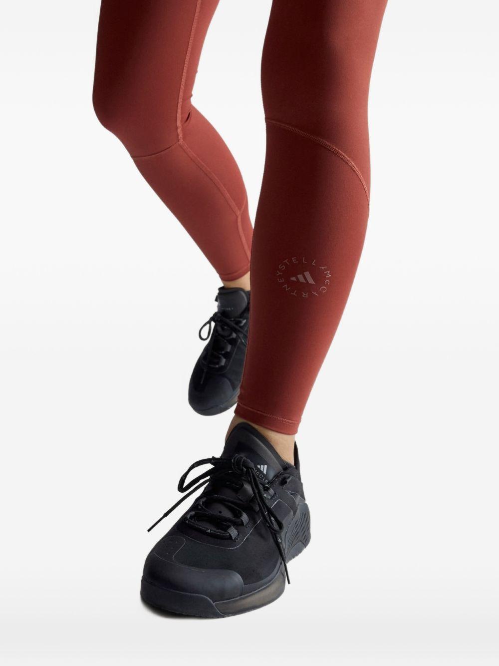 Leggings con logo in rosa cipolla Adidas by stella mc cartney - donna 