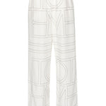 Pantaloni con monogramma ricamato in bianco Toteme - donna 