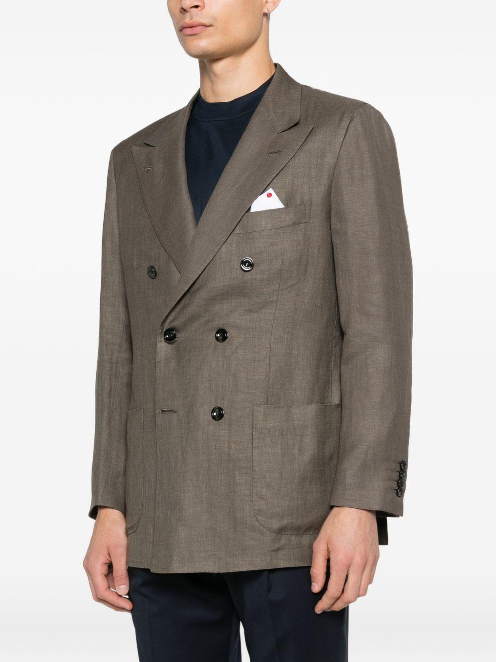 Blazer doppiopetto in verde Kiton - uomo 