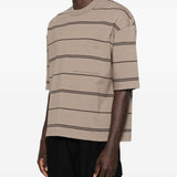 T-shirt a righe con taschino sul petto in beige Comme des garcons homme - uomo 