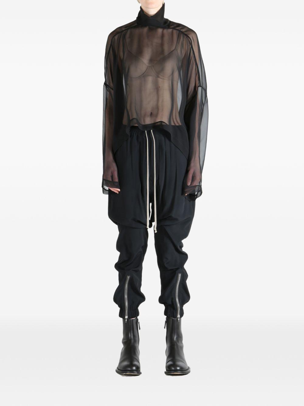 Blusa trasparente Jumbo Tabard in nero Rick owens - donna 