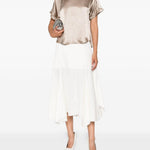 Top satinato a maniche corte in beige Simkhai - donna 