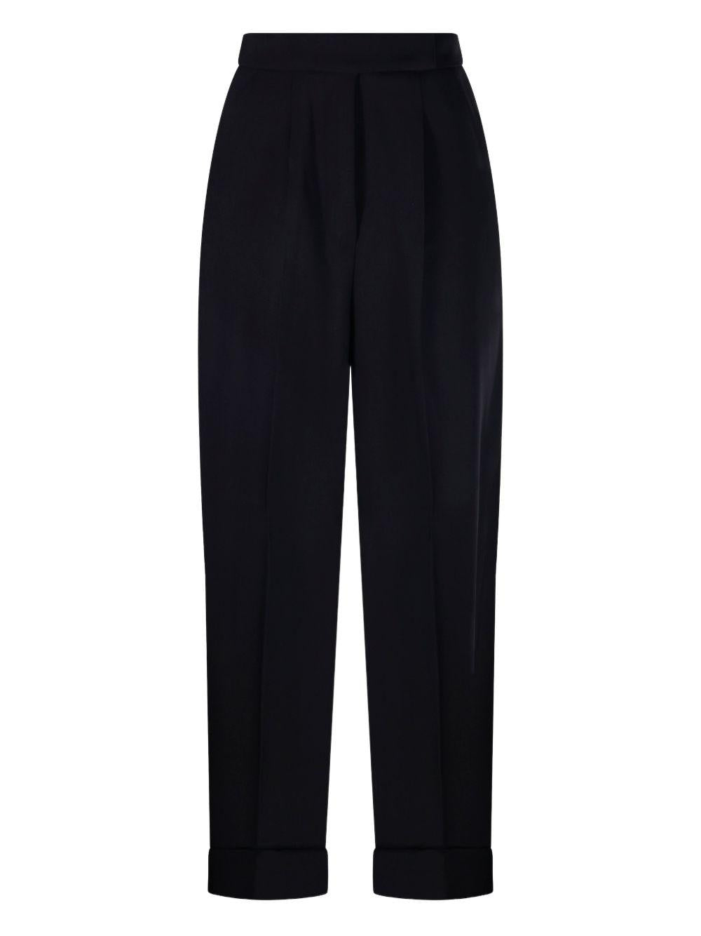 Pantaloni con risvolto e pieghe in nero Maxmara - donna 