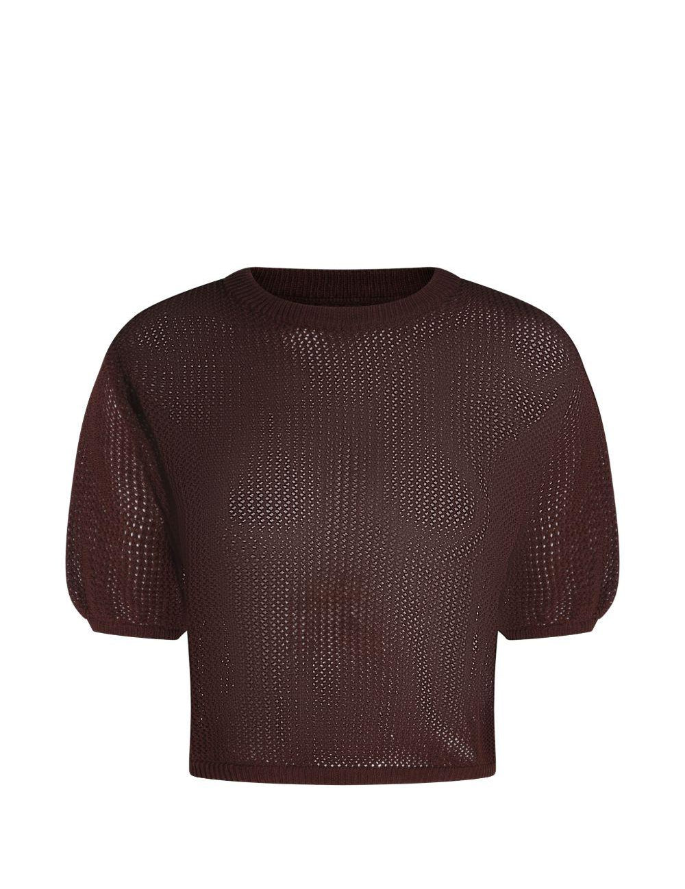 Top crop papavero in nero Antonelli - donna 