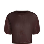 Top crop papavero in nero Antonelli - donna 