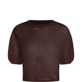 Top crop papavero in nero Antonelli - donna 