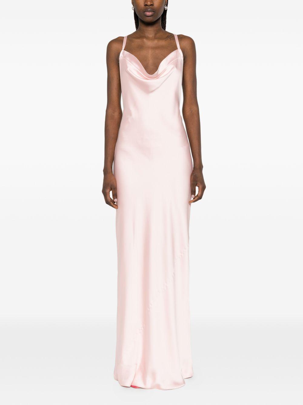 Abito lungo con schiena incrociata in rosa Norma kamali - donna 