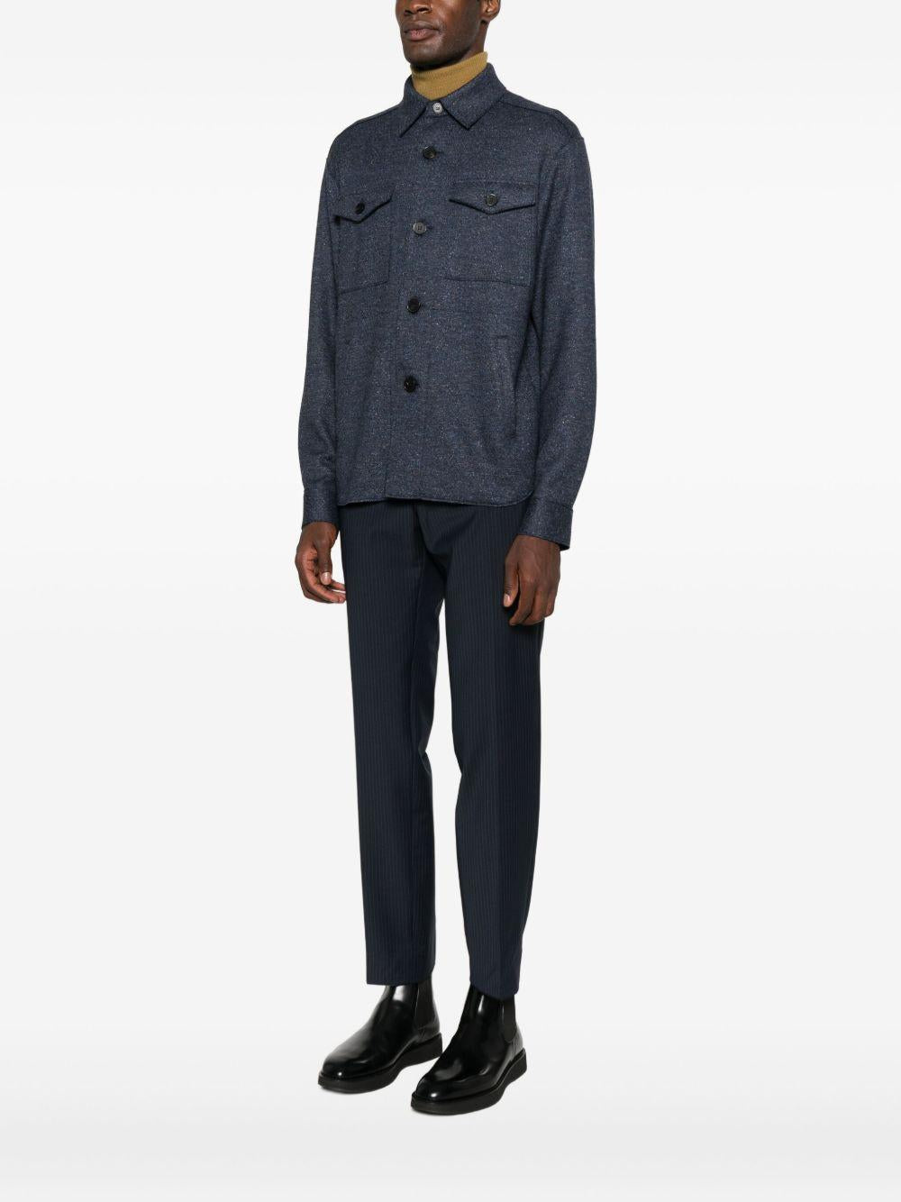 Giacca-camicia con bottoni in blu Harris wharf london - uomo 