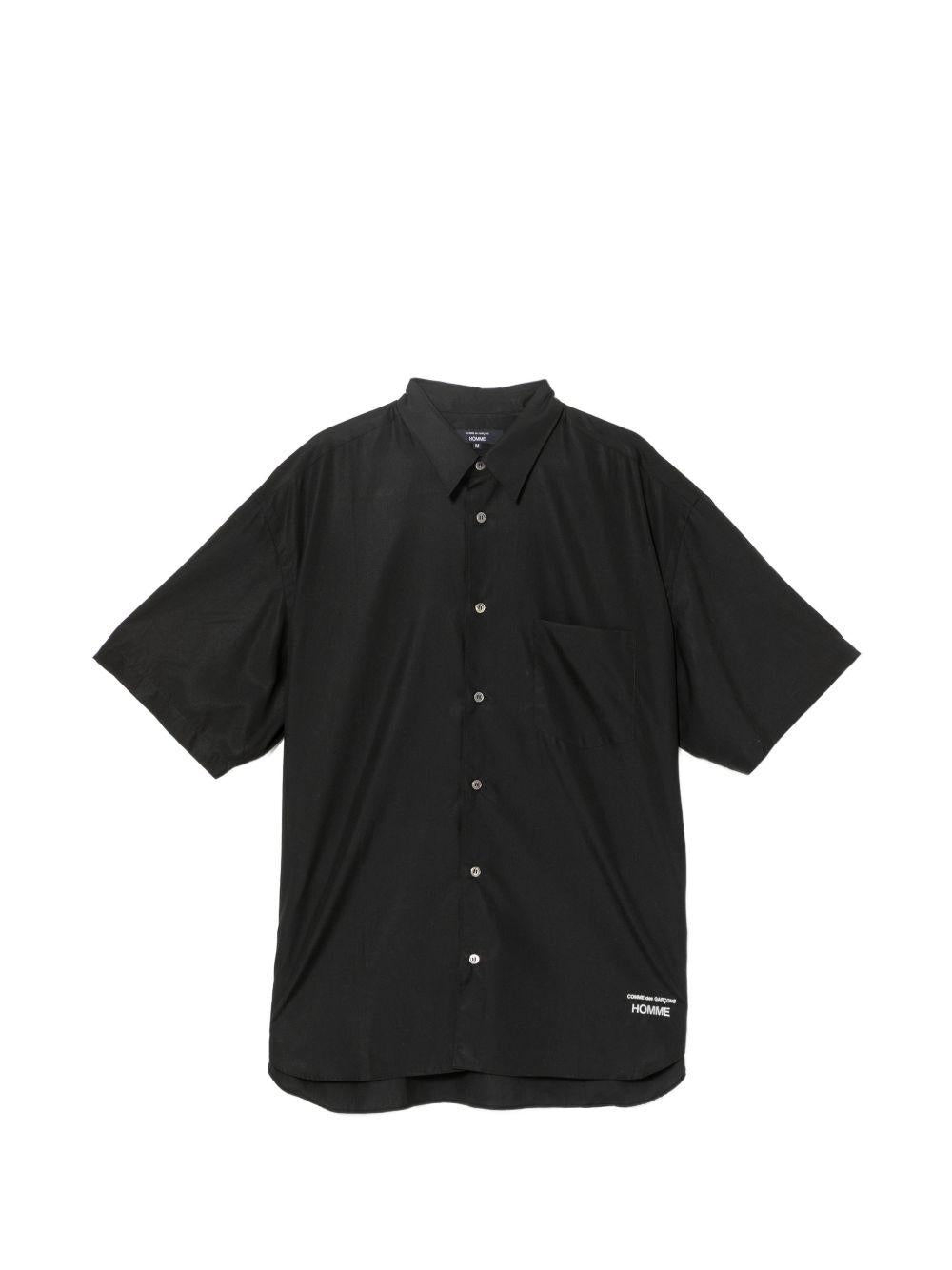 Camicia con logo ricamato in nero COMME DES GARCONS HOMME - uomo 