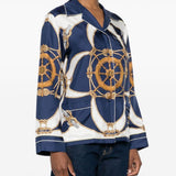 Camicia con stampa grafica in seta multicolore Bally - donna 