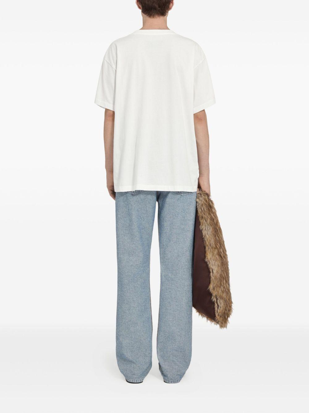 T-shirt girocollo con logo in bianco Mm6 maison margiela - uomo 