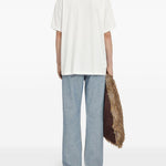 T-shirt girocollo con logo in bianco Mm6 maison margiela - uomo 