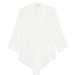 Giacca con cintura e frange in bianco Antonelli - donna 