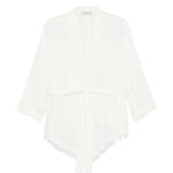 Giacca con cintura e frange in bianco Antonelli - donna 