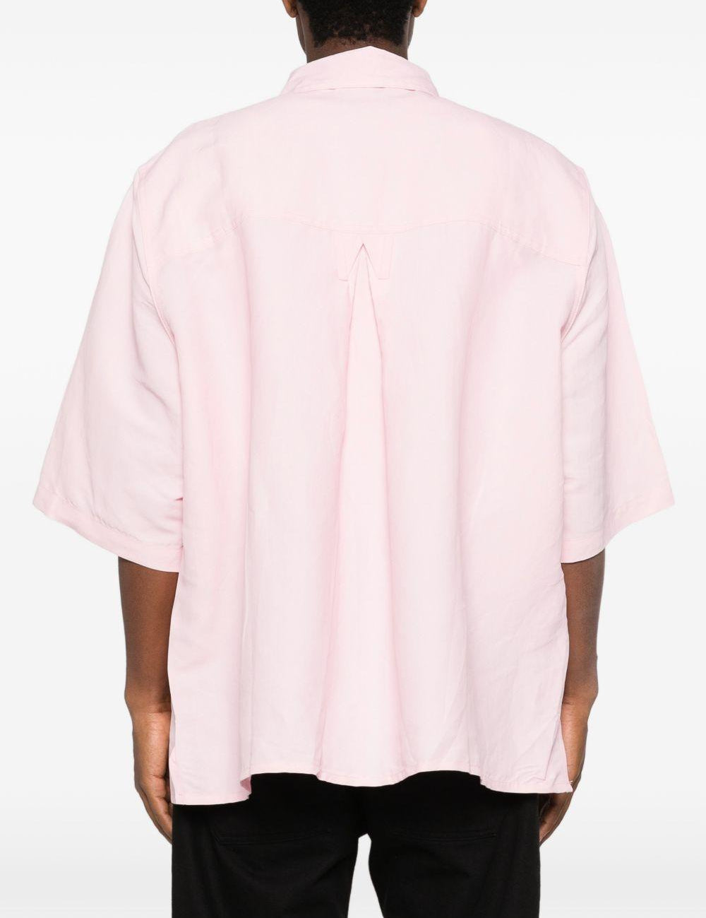 Camicia a maniche corte con tasca a patta in Corcoran in rosa Willy chavarria - uomo 