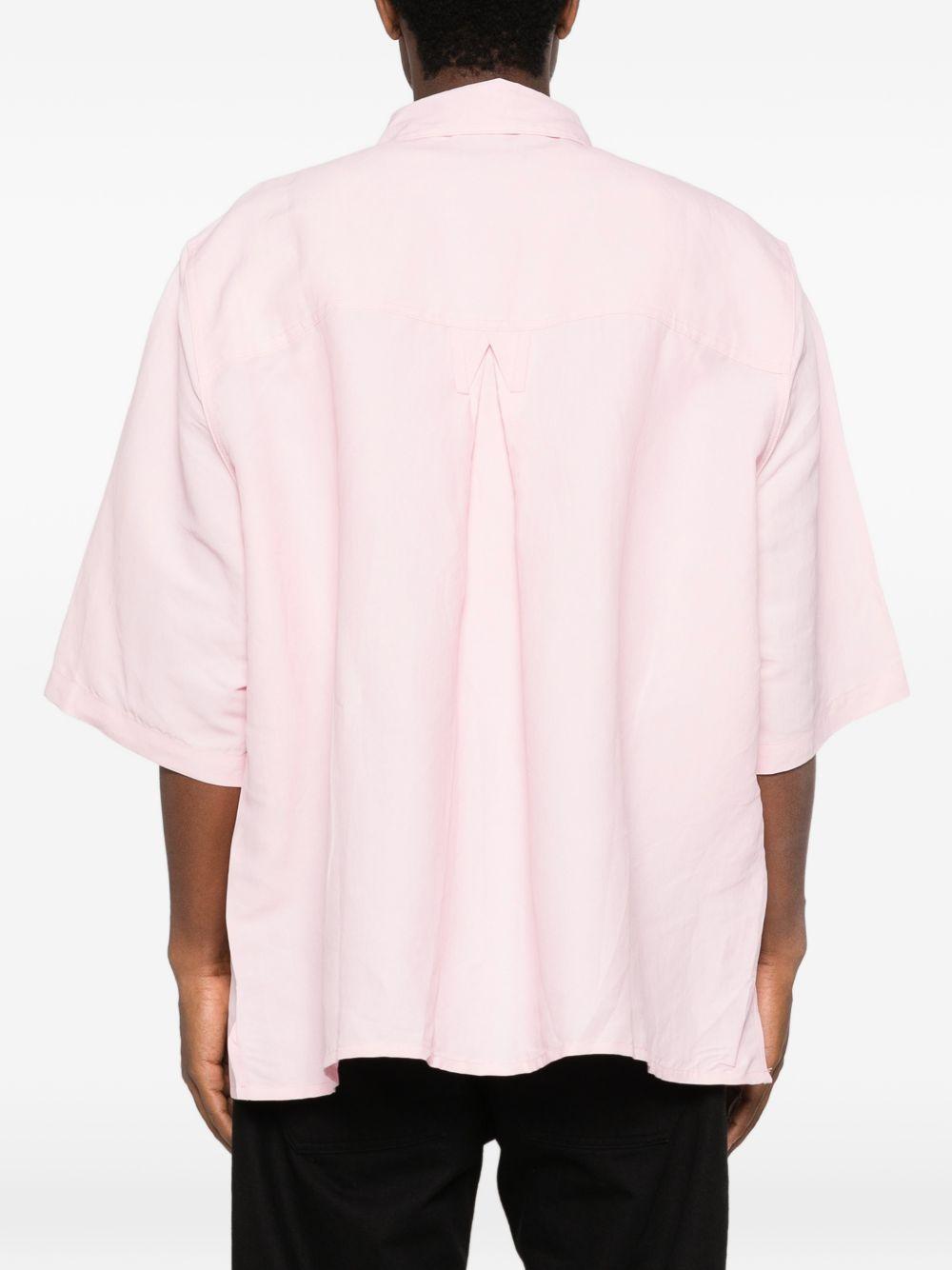 Camicia a maniche corte con tasca a patta in Corcoran in rosa Willy chavarria - uomo 