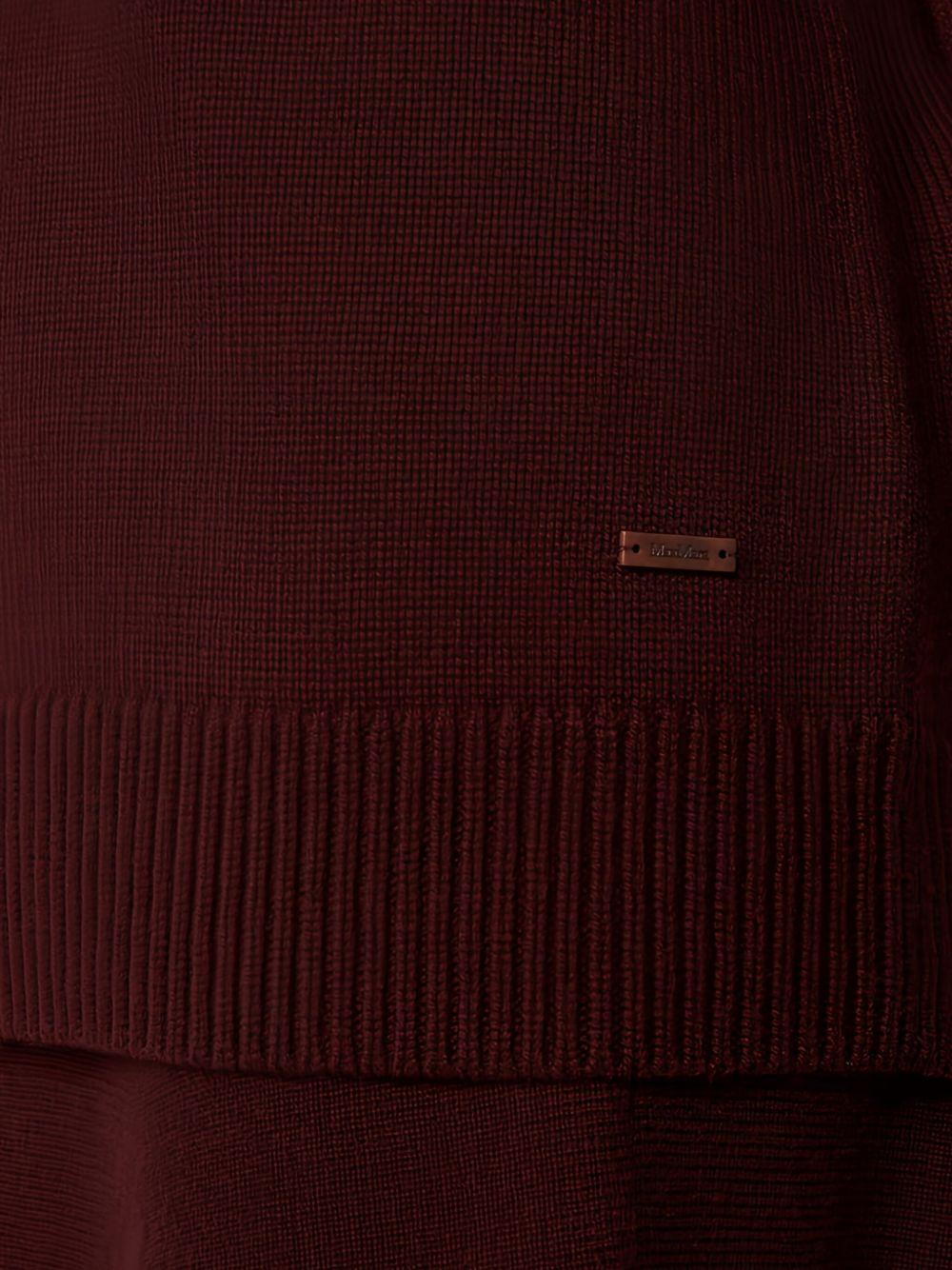 Felpa con cappuccio in lana e cachemire liana in bordeaux Maxmara - donna 