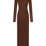 Abito in maglia con cristalli in marrone Rabanne - donna 