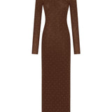 Abito in maglia con cristalli in marrone Rabanne - donna 