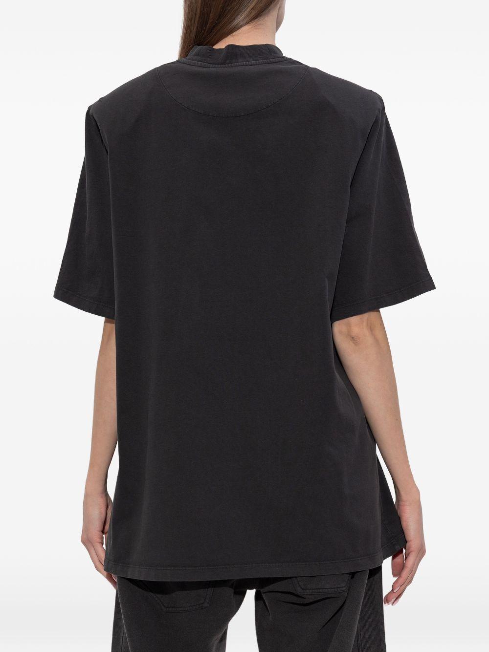 T-shirt a maniche corte con logo ricamato in nero The attico - donna 