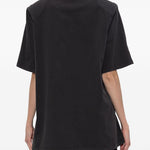 T-shirt a maniche corte con logo ricamato in nero The attico - donna 