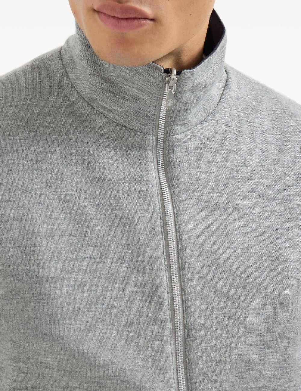 Giacca reversibile con logo in blu e grigio brunello cucinelli - uomo 